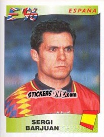 Sticker Sergi Barjuan - UEFA Euro England 1996 n. 123 - Panini