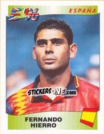 Sticker Fernando Hierro - UEFA Euro England 1996 n. 124 - Panini