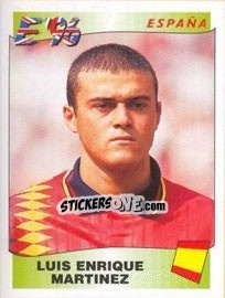 Sticker Luis Enrique Martinez - UEFA Euro England 1996 n. 127 - Panini
