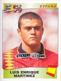 Cromo Luis Enrique Martinez - UEFA Euro England 1996 - Panini