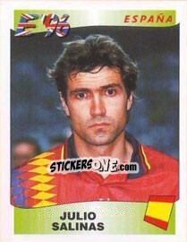Sticker Julio Salinas - UEFA Euro England 1996 n. 132 - Panini