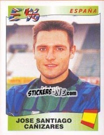 Sticker Jose Santiago Ca&ntildeizares - UEFA Euro England 1996 n. 134 - Panini
