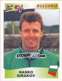Sticker Nasko Sirakov - UEFA Euro England 1996 n. 153 - Panini