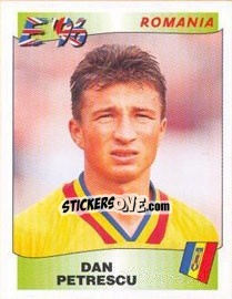 Sticker Dan Petrescu - UEFA Euro England 1996 n. 158 - Panini