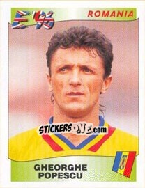 Sticker Gheorghe Popescu - UEFA Euro England 1996 - Panini