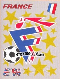 Figurina France badge - UEFA Euro England 1996 - Panini
