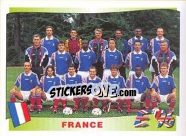 Sticker France team - UEFA Euro England 1996 - Panini