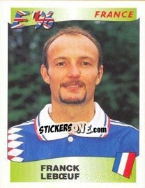 Sticker Frank Leboeuf - UEFA Euro England 1996 - Panini