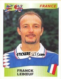 Sticker Frank Leboeuf - UEFA Euro England 1996 n. 179 - Panini
