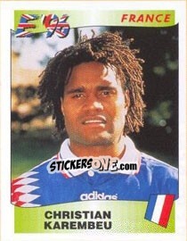 Sticker Christian Karembeu - UEFA Euro England 1996 n. 185 - Panini