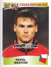 Sticker Pavel Nedved - UEFA Euro England 1996 - Panini