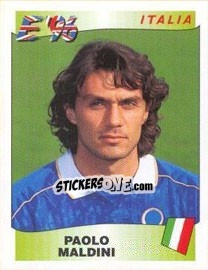 Sticker Paolo Maldini - UEFA Euro England 1996 n. 242 - Panini