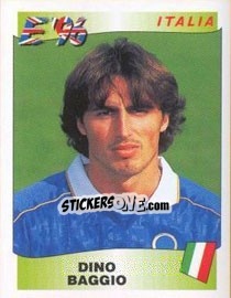 Sticker Dino Baggio - UEFA Euro England 1996 n. 246 - Panini