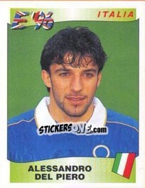 Sticker Alessandro Del Piero - UEFA Euro England 1996 n. 249 - Panini