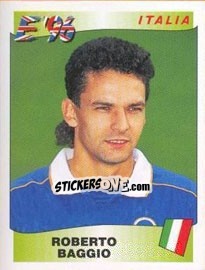 Figurina Roberto Baggio - UEFA Euro England 1996 - Panini