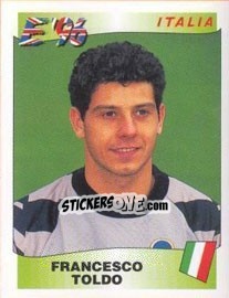 Sticker Francesco Toldo - UEFA Euro England 1996 n. 254 - Panini