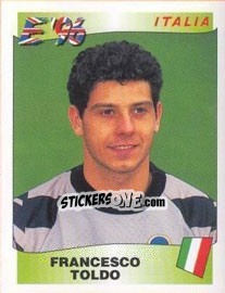 Figurina Francesco Toldo - UEFA Euro England 1996 - Panini