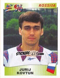 Sticker Yuri Kovtun - UEFA Euro England 1996 - Panini