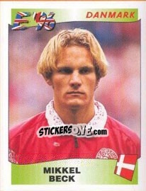 Sticker Mikkel Beck - UEFA Euro England 1996 n. 290 - Panini