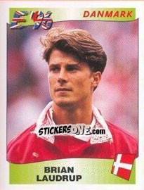 Sticker Brian Laudrup - UEFA Euro England 1996 n. 291 - Panini
