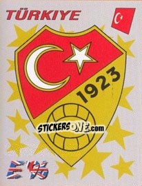 Sticker Türkiye badge - UEFA Euro England 1996 n. 315 - Panini