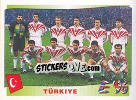Sticker Türkiye team - UEFA Euro England 1996 - Panini