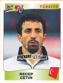 Sticker Recep Cetin - UEFA Euro England 1996 - Panini