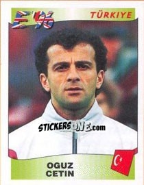 Sticker Oguz Cetin - UEFA Euro England 1996 - Panini