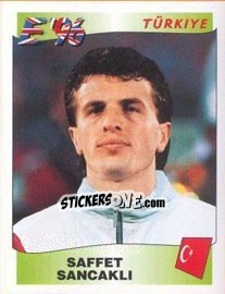 Sticker Saffet Sancakli - UEFA Euro England 1996 - Panini