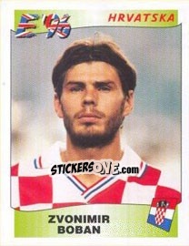Sticker Zvonimir Boban - UEFA Euro England 1996 n. 345 - Panini