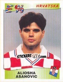 Sticker Aljosa Asanovic - UEFA Euro England 1996 - Panini