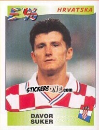 Sticker Davor Suker - UEFA Euro England 1996 n. 350 - Panini