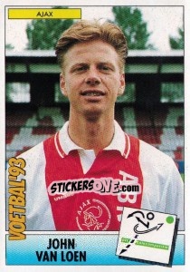 Sticker John van Loen - Voetbal 1992-1993 n. 34 - Panini