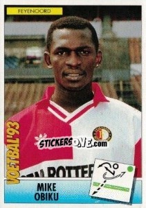 Sticker Mike Obiku - Voetbal 1992-1993 - Panini