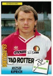 Sticker Jozsef Kiprich - Voetbal 1992-1993 - Panini