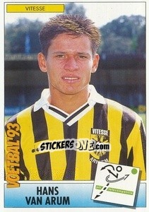 Sticker Hans van Arum - Voetbal 1992-1993 - Panini