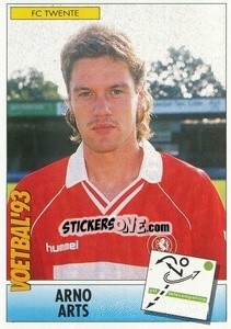 Sticker Arno Arts - Voetbal 1992-1993 - Panini