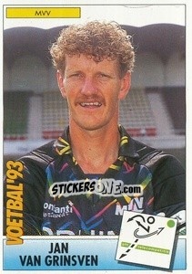 Sticker Jan van Grinsven - Voetbal 1992-1993 n. 93 - Panini