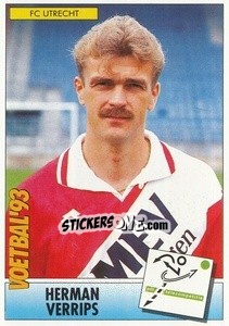 Sticker Herman Verrips - Voetbal 1992-1993 - Panini