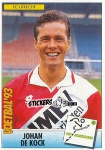 Sticker Johan de Kock - Voetbal 1992-1993 n. 143 - Panini