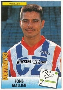 Sticker Fons Mallien - Voetbal 1992-1993 - Panini