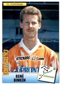 Sticker René Binken - Voetbal 1992-1993 - Panini
