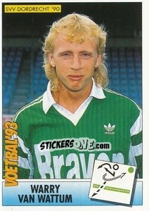 Figurina Warry van Wattum - Voetbal 1992-1993 - Panini