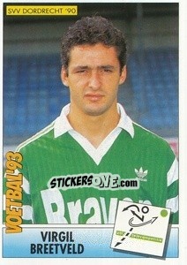 Sticker Virgil Breetveld - Voetbal 1992-1993 n. 200 - Panini