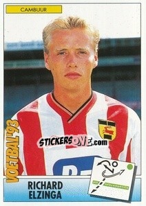 Sticker Richard Elzinga - Voetbal 1992-1993 - Panini
