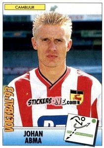 Sticker Johan Abma - Voetbal 1992-1993 - Panini