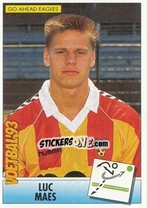 Cromo Luc Maes - Voetbal 1992-1993 - Panini