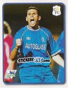 Sticker Gustavo Poyet - F.A. Premier League SuperStars 1999-2000 n. 22 - Topps