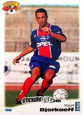 Sticker Youri Djorkaeff - U.N.F.P. Football Cards 1995-1996 n. 38 - Panini