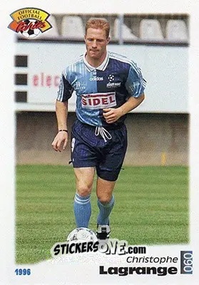 Sticker Christophe Lagrange - U.N.F.P. Football Cards 1995-1996 n. 60 - Panini